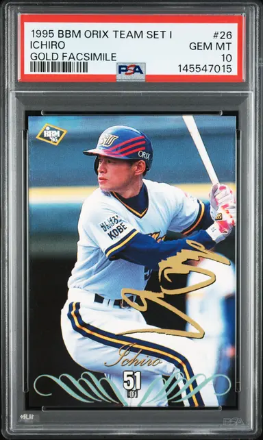 1995 BBM ORIX TEAM SET I  ICHIRO GOLD FACSIMILE #26 PSA10 / 鈴木一朗 サムネイル 1