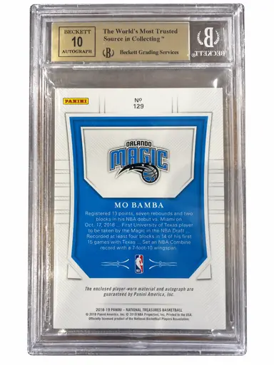 2018-19 NATIONAL TREASURES GOLD MO BAMBA JSY AU #129 BGS9.5 / モハメッドバンバ 06/10 サムネイル 2