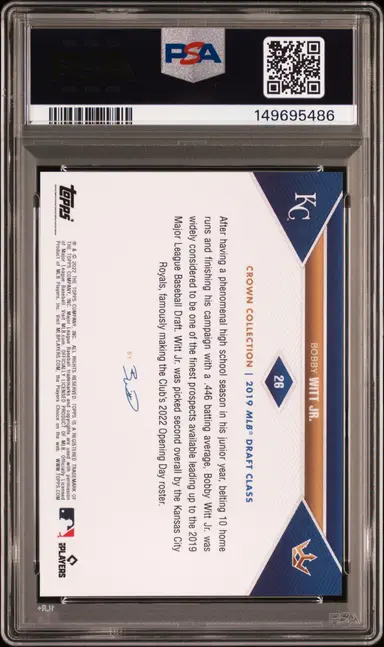 2022 TOPPS X BOBBY WITT JR. CROWN COLLECTION BOBBY WITT JR. #26 PSA10 / ボビー ウィット ジュニア サムネイル 2