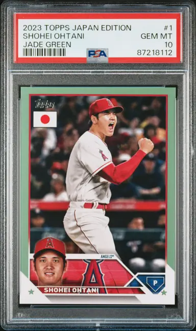 2023 TOPPS BASEBALL JAPAN EDITION SHOHEI OHTANI JADE GREEN #1 PSA10 05/75 サムネイル 1