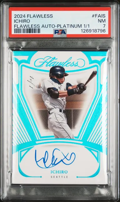 2024 PANINI FLAWLESS ICHIRO FLAWLESS AUTO-PLATINUM #FAIS 1/1 PSA7 / 鈴木一朗 サムネイル 1