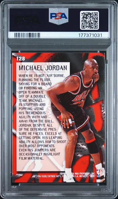 1996 FLEER METAL MICHAEL JORDAN #128 PSA8 / マイケルジョーダン thumbnail 2
