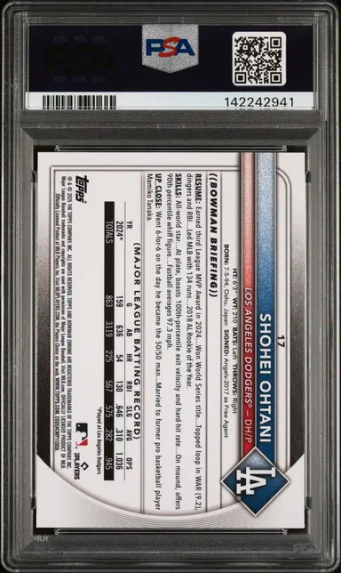 2025 BOWMAN CHROME SAPPHIRE EDITION SHOHEI OHTANI YELLOW #17 PSA9 / 大谷翔平 サムネイル 2