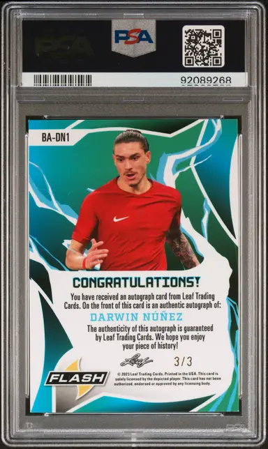 2023 LEAF FLASH WHATNOT DARWIN NUNEZ EXCLSV AU-SILVER MTL SPRKL #DN1 PSA10 / ダルウィンヌニェス 3/3 サムネイル 2