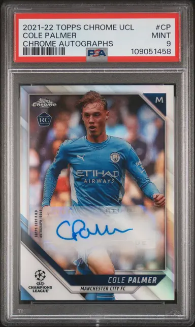 2021 TOPPS CHROME UCL COLE PALMER CHROME AUTOGRAPHS #CP PSA9 / コールパーマー サムネイル 1