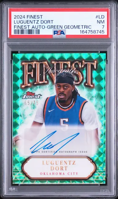 2024 TOPPS FINEST LUGUENTZ DORT FINEST AUTO-GREEN GEOMETRIC #LD PSA7 サムネイル 1