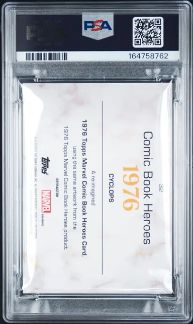 2025 TOPPS MARVEL COMIC BOOK HEROES CYCLOPS 1975 GOLD ANNIV-REFRACTOR #32 PSA9 サムネイル 2
