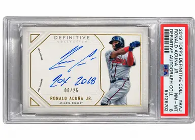 2019 TOPPS DEFINITIVE COLLECTION RONALD ACUNA JR. DEFINITIVE AUTOGRAPH COLL. #RAJ PSA8 / ロナルドアクーニャ サムネイル 1