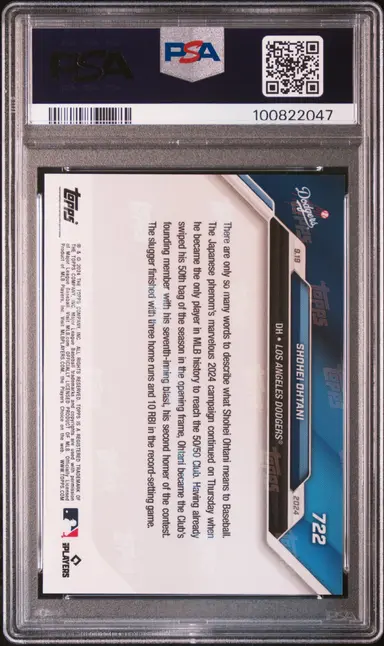 2024 TOPPS NOW SHOHEI OHTANI #722 PSA10 / 大谷翔平 サムネイル 2