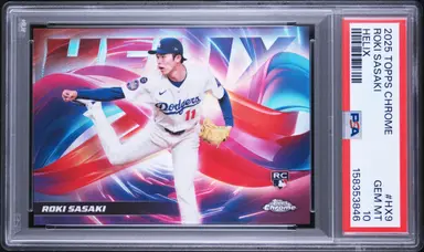 2025 TOPPS CHROME HELIX ROKI SASAKI #HX9 PSA10 / 佐々木朗希 サムネイル 1