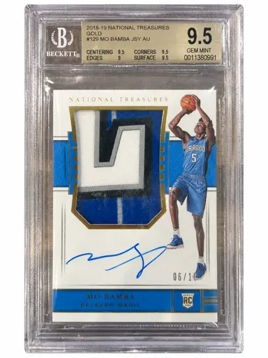 2018-19 NATIONAL TREASURES GOLD MO BAMBA JSY AU #129 BGS9.5 / モハメッドバンバ 06/10 サムネイル 1