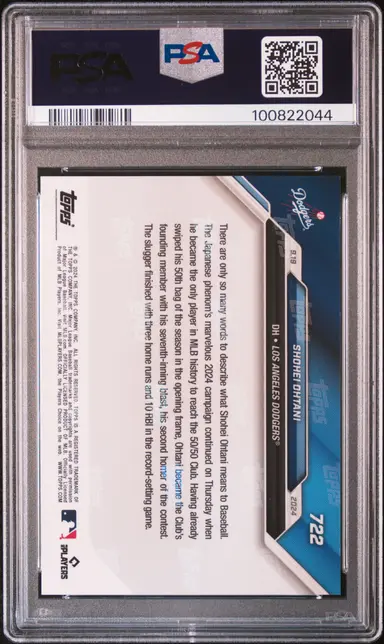 2024 TOPPS NOW SHOHEI OHTANI #722 PSA10 / 大谷翔平 サムネイル 2