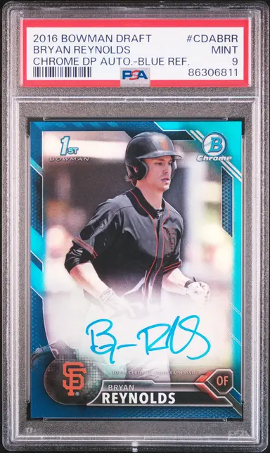 2016 BOWMAN DRAFT BRYAN REYNOLDS CHROME DP AUTO.-BLUE REF. #CDABRR PSA9 / ブライアンレイノルズ サムネイル 1