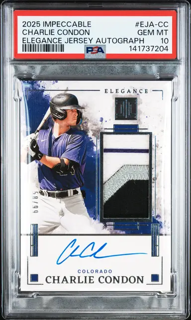 2025 PANINI IMPECCABLE CHARLIE CONDON ELEGANCE JERSEY AUTOGRAPHS #EJA-CC PSA10 / チャーリーコンドン サムネイル 1