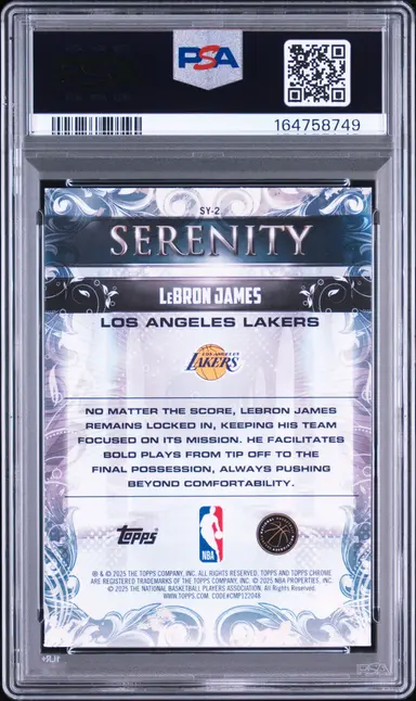 2025 TOPPS CHROME LEBRON JAMES SERENITY #SY-2 PSA10 / レブロンジェームズ サムネイル 2
