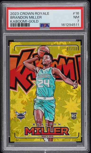 2023 PANINI CROWN ROYALE BRANDON MILLER KABOOM GOLD #16 PSA7 / ブランドン・ミラー thumbnail 1
