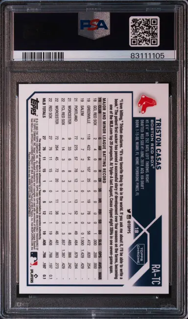 2023 TOPPS CHROME TRISTON CASAS ROOKIE AUTO-GOLD WAVE REF #RATC PSA10 / トリストンカサス サムネイル 2
