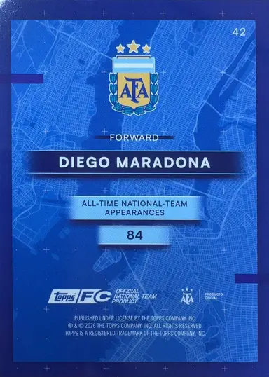 2026 TOPPS ARGENTINA TEAM SET DIEGO MARADONA #42 / ディエゴ・マラドーナ 缩略图 2