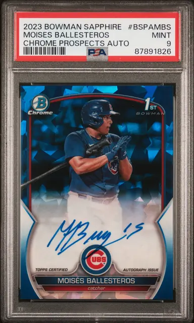 2023 BOWMAN SAPPHIRE MOISES BALLESTEROS AUTO PSA9 / モイゼスバレステロス サムネイル 1