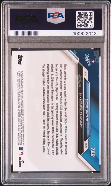 2024 TOPPS NOW SHOHEI OHTANI #722 PSA10 / 大谷翔平 サムネイル 2