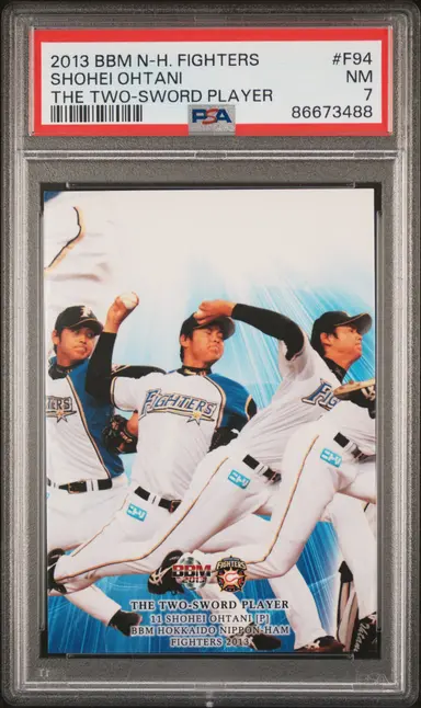 #86673488  2013 BBM HOKKAIDO NIPPON HAM FIGHTERS SHOHEI OHTANI THE TWO-SWORD PLAYER #F94 PSA7 サムネイル 1