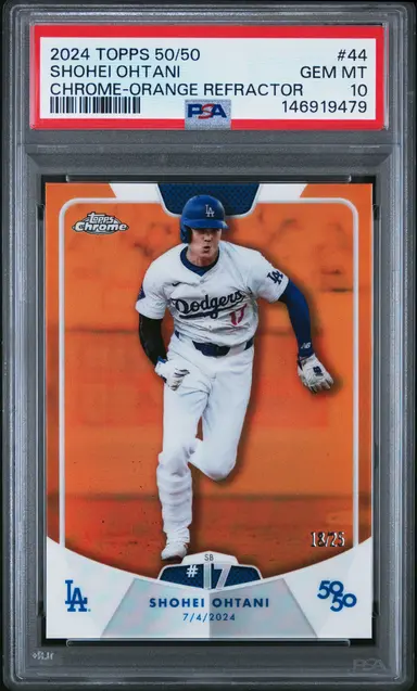 2024 TOPPS 50/50 SHOHEI OHTANI CHROME-ORANGE REFRACTOR  #44 PSA10 / 大谷翔平 サムネイル 1