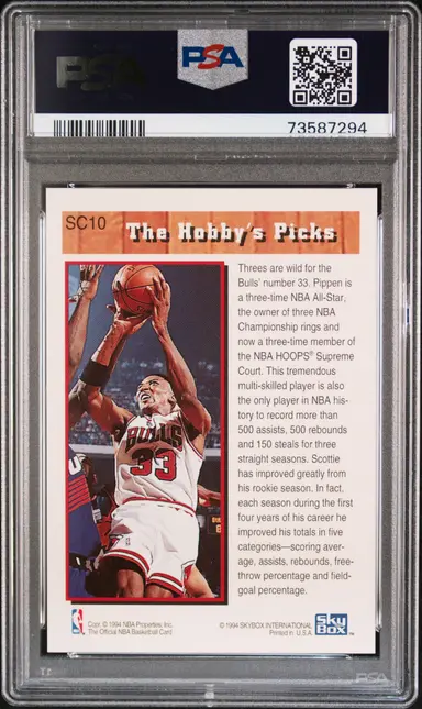 1993 HOOPS SUPREME COURT SCOTTIE PIPPEN SUPREME COURT  #SC10 PSA8 サムネイル 2
