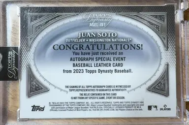 2023 TOPPS DYNASTY JUAN SOTO AUTO /5 #ASEL-JS1/ フアンソト thumbnail 2