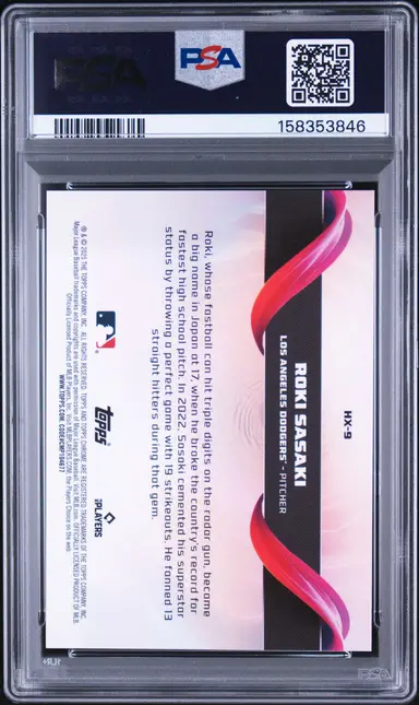 2025 TOPPS CHROME HELIX ROKI SASAKI #HX9 PSA10 / 佐々木朗希 サムネイル 2