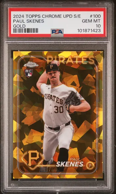 2024 TOPPS CHROME SAPPHIRE UPDATE SERIES PAUL SKENES GOLD #100 PSA10 サムネイル 1