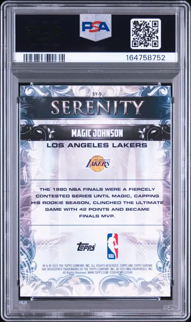 2025 TOPPS CHROME MAGIC JOHNSON SERENITY-TEAL REFRACTOR #SY-9 PSA9 / マジックジョンソン サムネイル 2