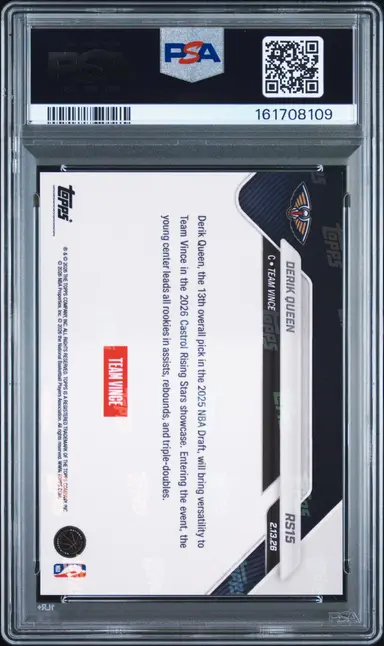 2026 TOPPS NOW RISING STARS DERIK QUEEN #15 PSA10 / デリク・クイーン thumbnail 2