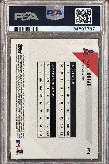 2018 TOPPS NOW OFF-SEASON AWARD WINNER SHOHEI OHTANI AWARD WINNER  #AW-1 PSA10 大谷翔平 サムネイル 2