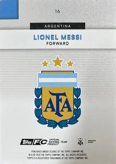 2026 TOPPS ARGENTINA TEAM SET LIONEL MESSI HALO FOIL #16 / リオネルメッシ 缩略图 2