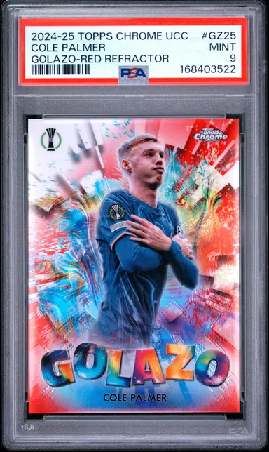 2024-25 TOPPS CHROME UCC COLE PALMER GOLAZO-RED REFRACTOR #GZ25 PSA9 / コールパーマー サムネイル 1