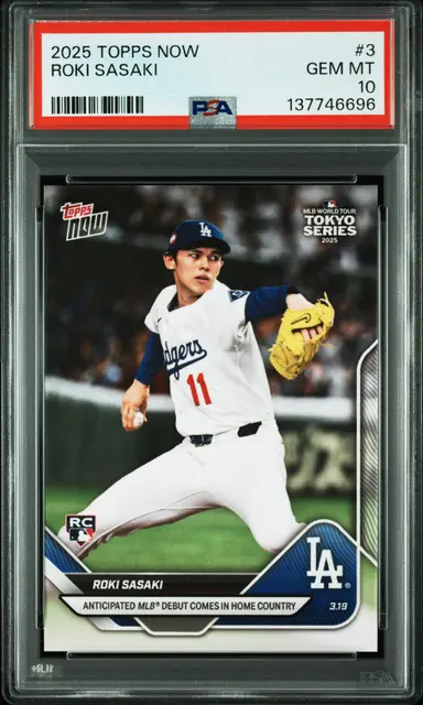 2025 TOPPS NOW ROKI SASAKI #3 PSA10 / 佐々木朗希 サムネイル 1