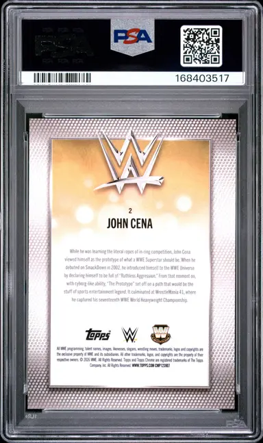 2026 TOPPS CHROME WWE JOHN CENA FROZENFRACTOR #2 PSA9 / ジョン・シナ thumbnail 2