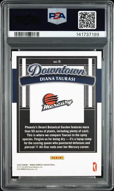 2025 PANINI DONRUSS WNBA DOWNTOWN DIANA TAURASI #9 PSA9 サムネイル 2