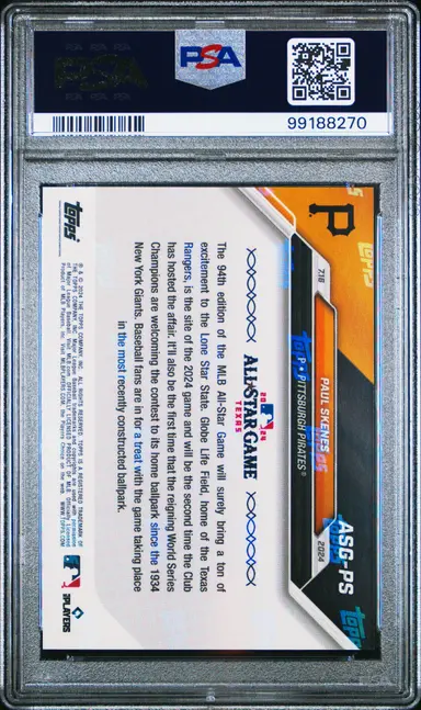 2024 TOPPS NOW MLB ALL-STAR GAME #ASGPS PAUL SKENES PSA10 ポール スキーンズ サムネイル 2