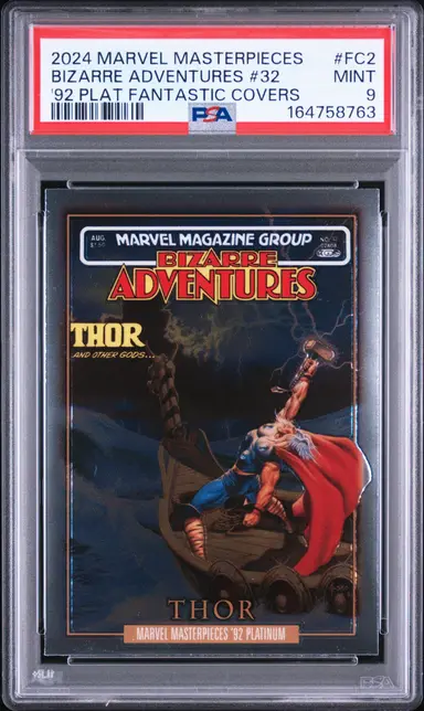 2024 UPPER DECK MARVEL MASTERPIECES BIZARRE ADVENTURES #32 '92 PLATINUM FANTASTIC COVERS #FC2 PSA9 サムネイル 1