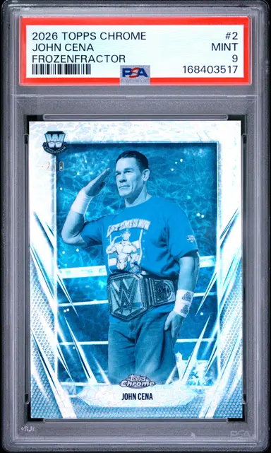 2026 TOPPS CHROME WWE JOHN CENA FROZENFRACTOR #2 PSA9 / ジョン・シナ thumbnail 1
