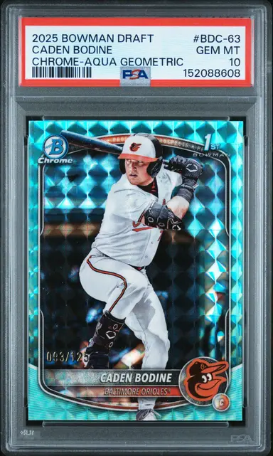2025 BOWMAN DRAFT CADEN BODINE CHROME-AQUA GEOMETRIC #BDC-63 PSA10 / ケーデンボディン サムネイル 1