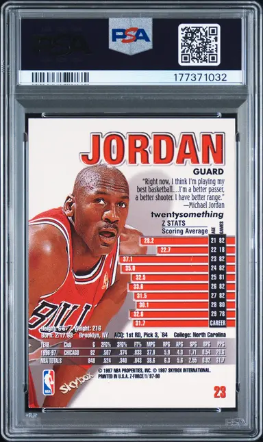 1997 SKYBOX Z-FORCE MICHAEL JORDAN #23 PSA7 / マイケルジョーダン thumbnail 2