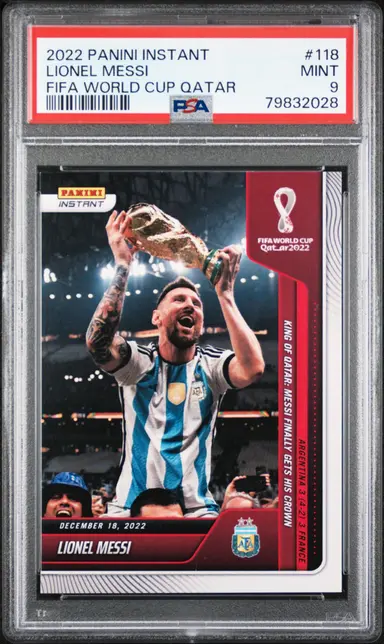 2022 PANINI INSTANT LIONEL MESSI FIFA WORLD CUP QATAR  #118 PSA9 / リオネル メッシ サムネイル 1