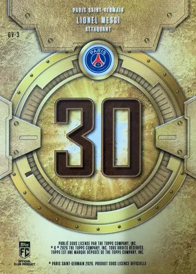 2026 TOPPS GOLD VAULT LIONEL MESSI GV-3 / リオネルメッシ サムネイル 2