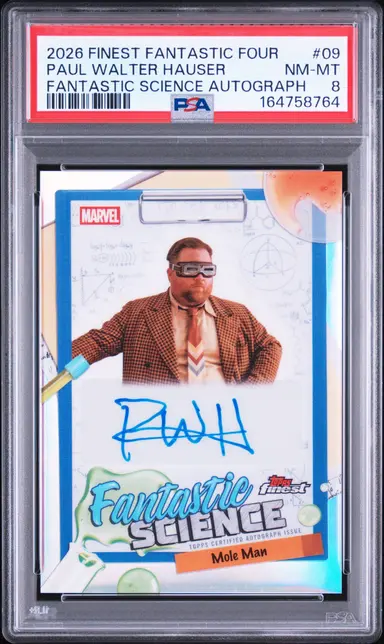 2026 MARVEL TOPPS FINEST FANTASTIC SCIENCE AUTOGRAPHS PAUL WALTER HAUSER #9 PSA8 サムネイル 1