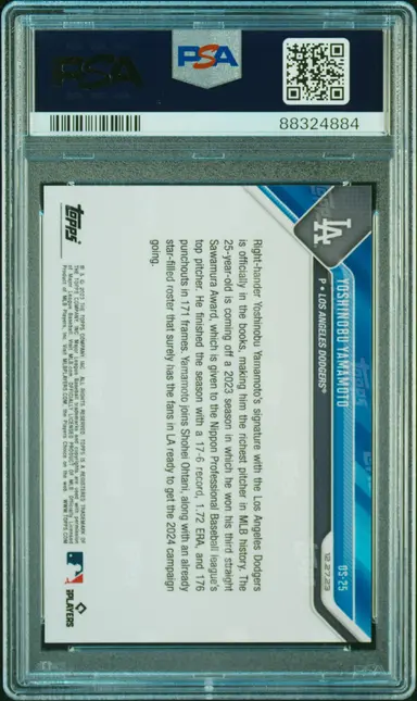 2023 TOPPS NOW YOSHINOBU YAMAMOTO OFFSEASON #OS25 PSA10 / 山本由伸 サムネイル 2