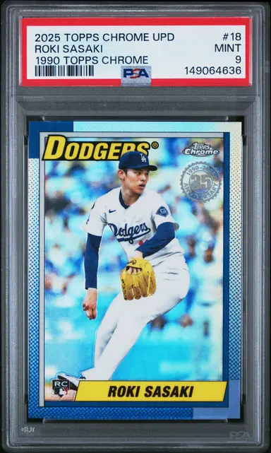 2025 TOPPS CHROME UPDATE 1990 TOPPS CHROME ROKI SASAKI  #18  PSA9 / 佐々木朗希 サムネイル 1