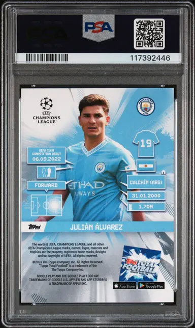 2023 TOPPS TOTAL FOOTBALL  JULIAN ALVAREZ COMPETITION-GOLD #CO2 PSA10 1/1 サムネイル 2