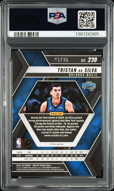 2024 PANINI MOSAIC #230 TRISTAN DA SILVA INTERNATIONAL BLUE 01/35 PSA9 サムネイル 2